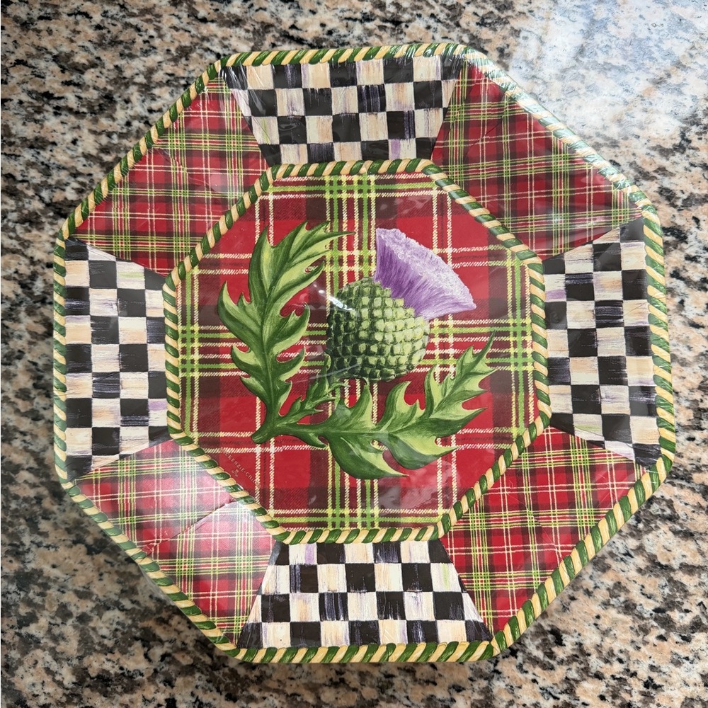 BNIP Mackenzie-Childs Octagonal Thistle Paper Plates